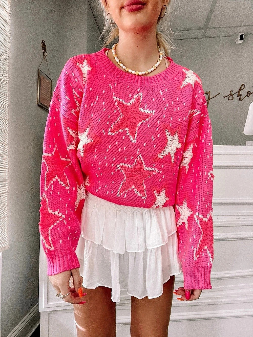 Sassy Shortcake Popstar Punch Hot Pink Sweater S/M